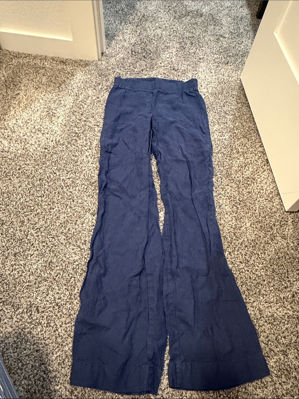 Lilly Pulitzer Navy Flared Linen Blend Pants XXS